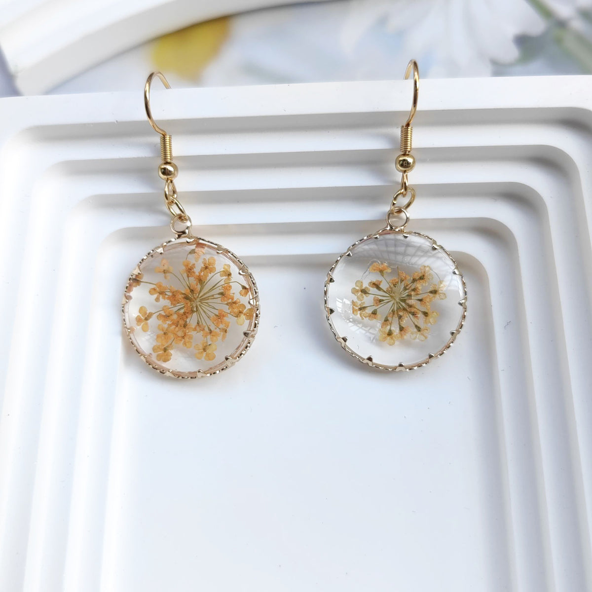 Drop Glue Dried Flower Eternal Flower Earrings