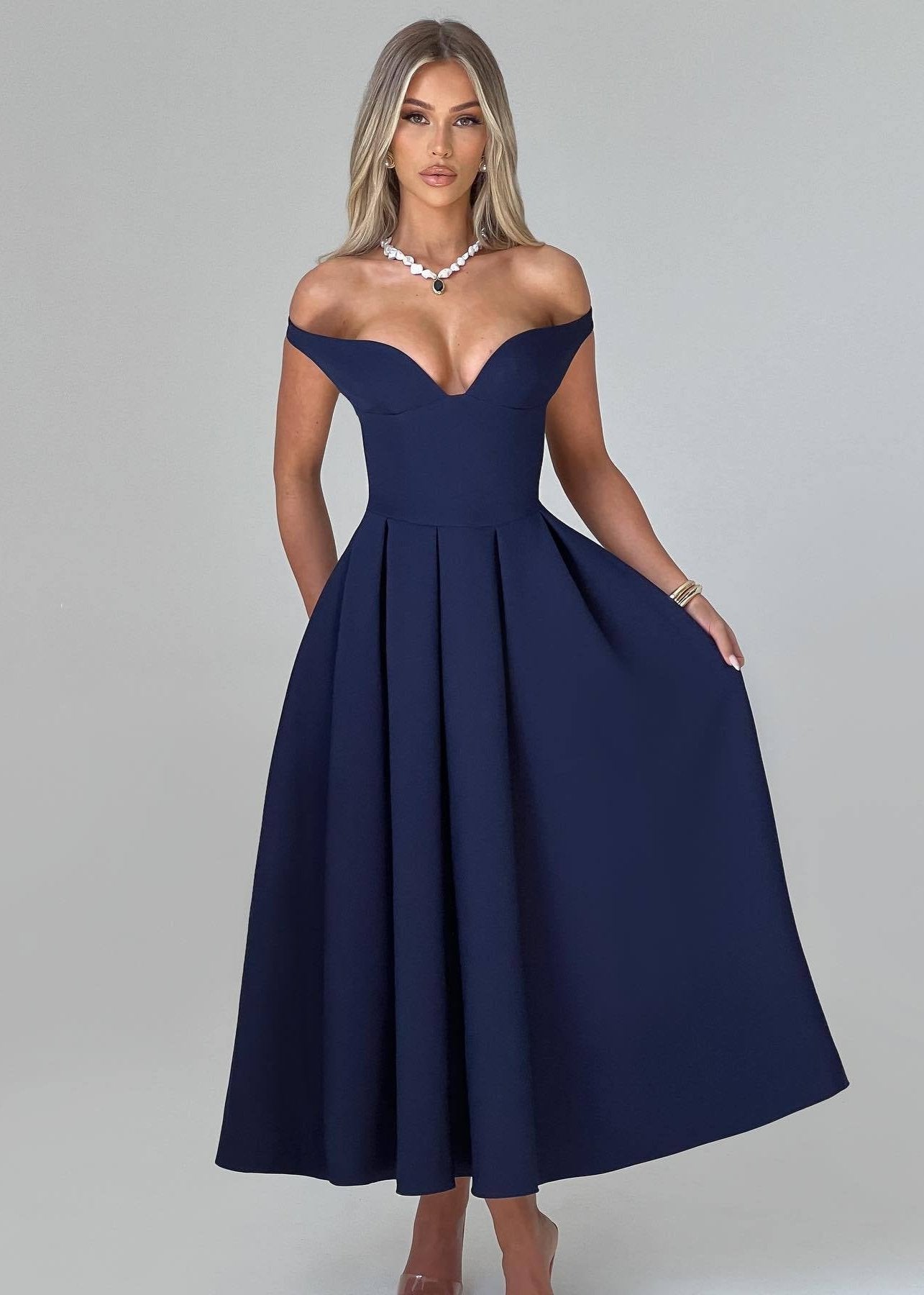 Elegant Off-Shoulder A-Line Gown