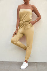 Summer New Women Tube Top Strap Jumpsuit