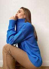 Classic High-Neck Knit Sweater