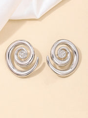 Simple Style Hollow Swirl Earrings Exaggerated Street Earrings