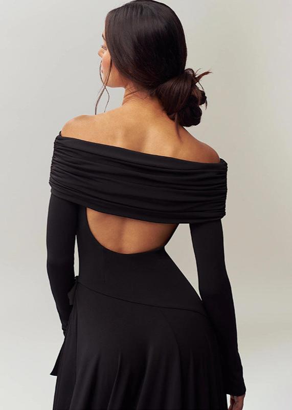 Ruby Elegance Off-Shoulder Gown