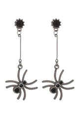 Crystal Embellished Spider Drop Earrings