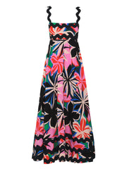 Southeast Asia Small Floral Wave Halter Dress – High End A line Dress