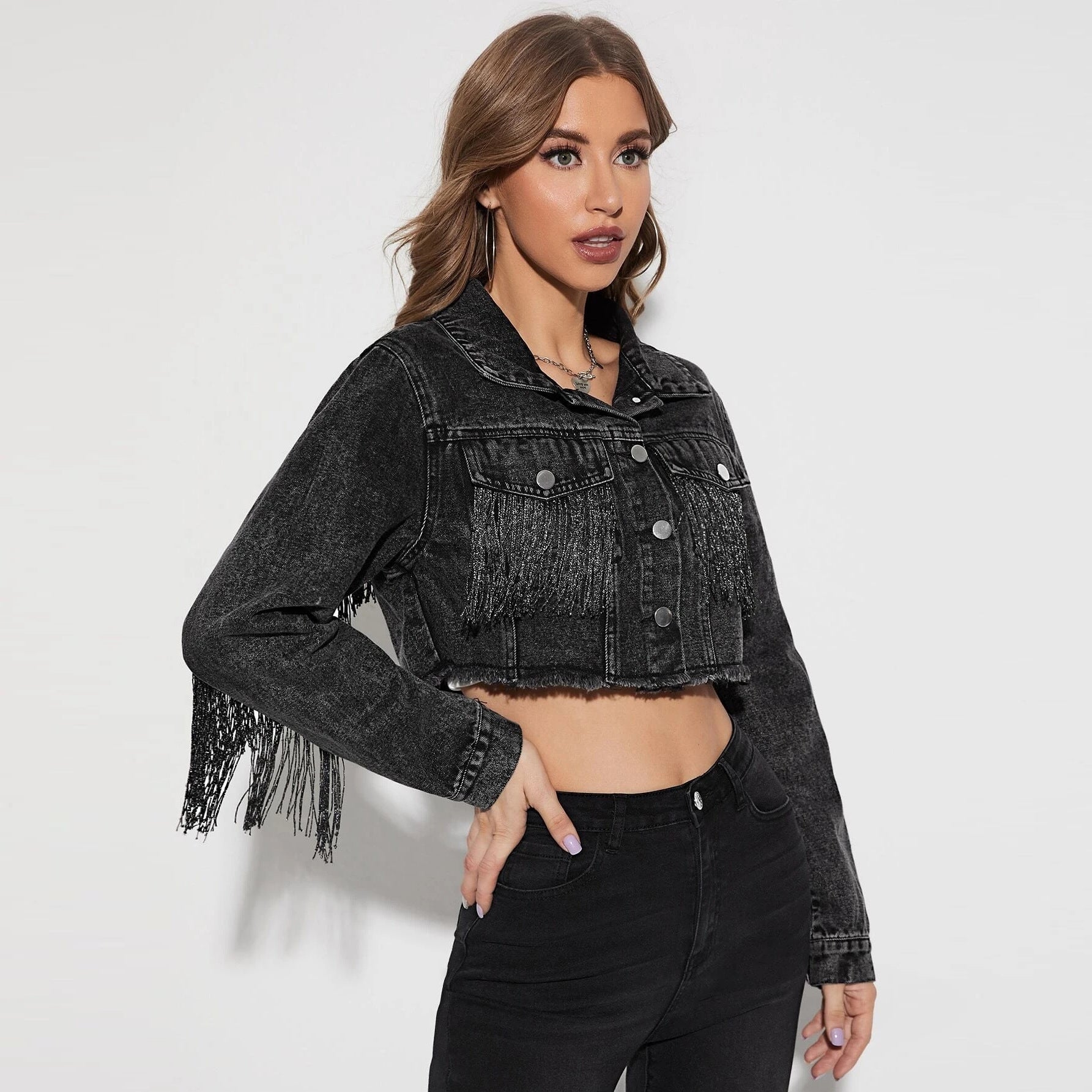 Denim Jacket Women Tassel Stitching Do the Old Cowboy Jacket Women