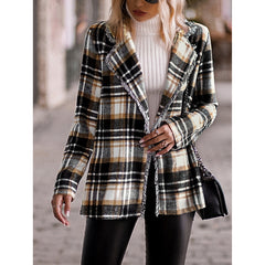 Women Plaid Jacket Spring Summer Long Sleeve Casual Women Clothing