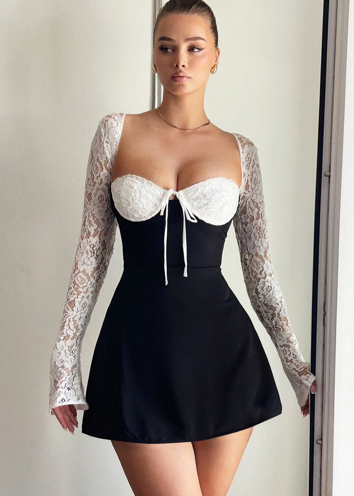 Lace Elegance Corset Mini Dress