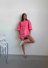 Pink Statement Oversized Tee