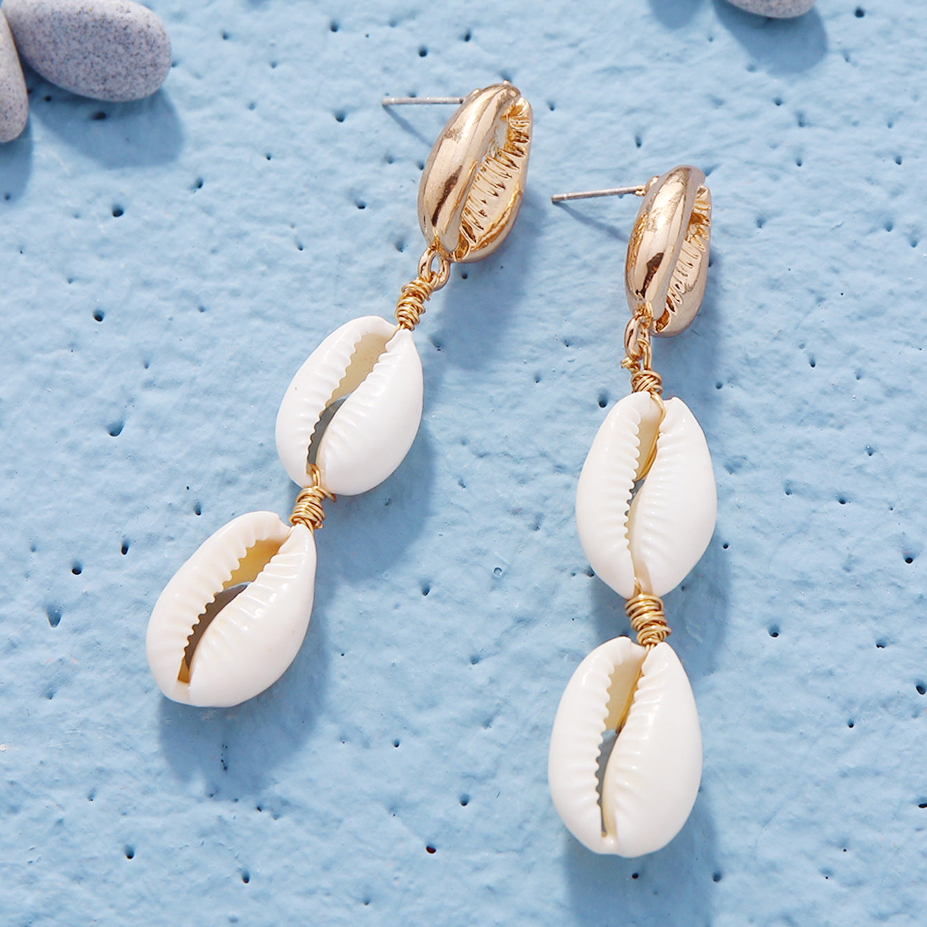 Boho Style Shell Beaded Braided Earrings