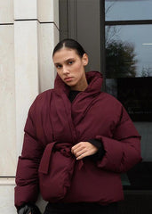 Luxe Belted Wrap Puffer Jacket