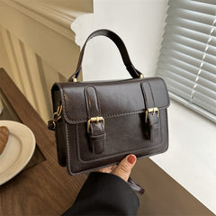 Vintage-Buckle Satchel