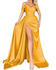 Cocktail High Slit Sexy Host Off Shoulder Slimming Party Evening Dress