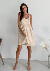 Linen Charm Adjustable Strap Dress