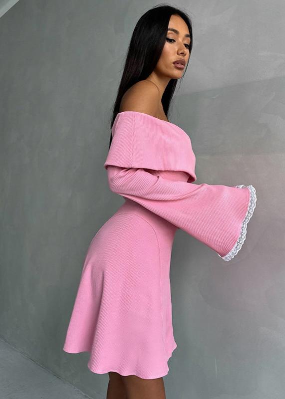 Elegant Off-Shoulder Flared Sleeve Dress