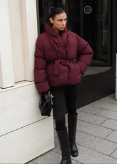 Luxe Belted Wrap Puffer Jacket