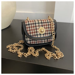 Plaid-Woolen Retro Shoulder Bag