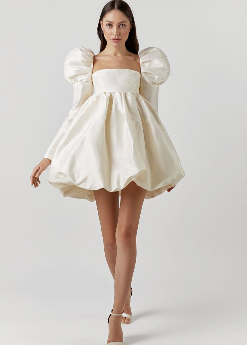 Opulent Puff-Sleeve Mini Dress