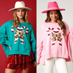 Women Clothing Sweet Sequ Thickened All Matching Top Long Sleeve Christmas Sweater