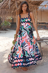 Southeast Asia Small Floral Wave Halter Dress – High End A line Dress