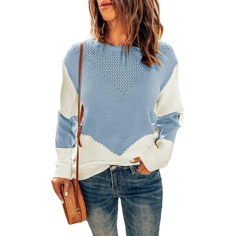 Knitted Top Women Autumn Winter Clothing Round Neck Bottoming Shirt Pullover Sweater