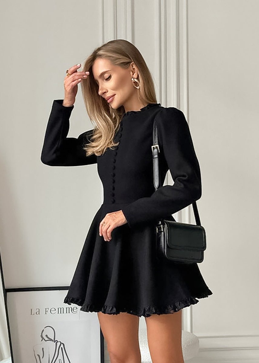 Timeless Elegance Buttoned Mini Dress