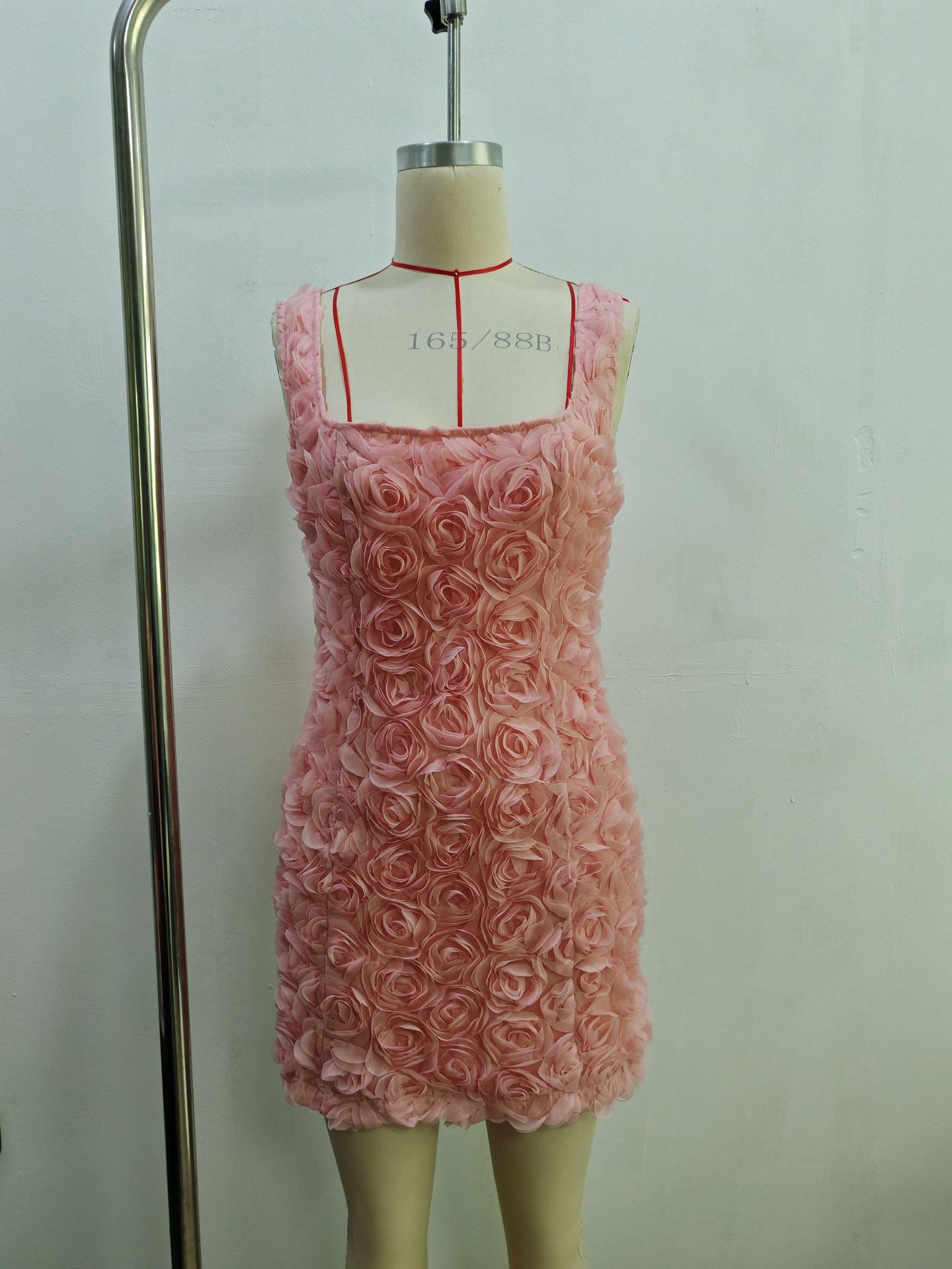 Sweet Cute Three Dimensional Floral Strap Dress