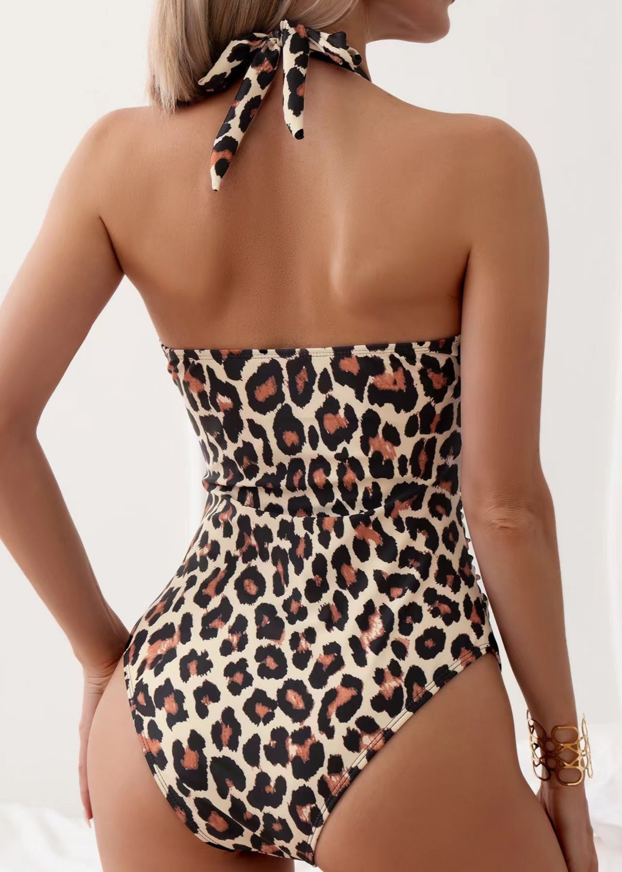 Wild Charm Halter One-Piece Swimsuit