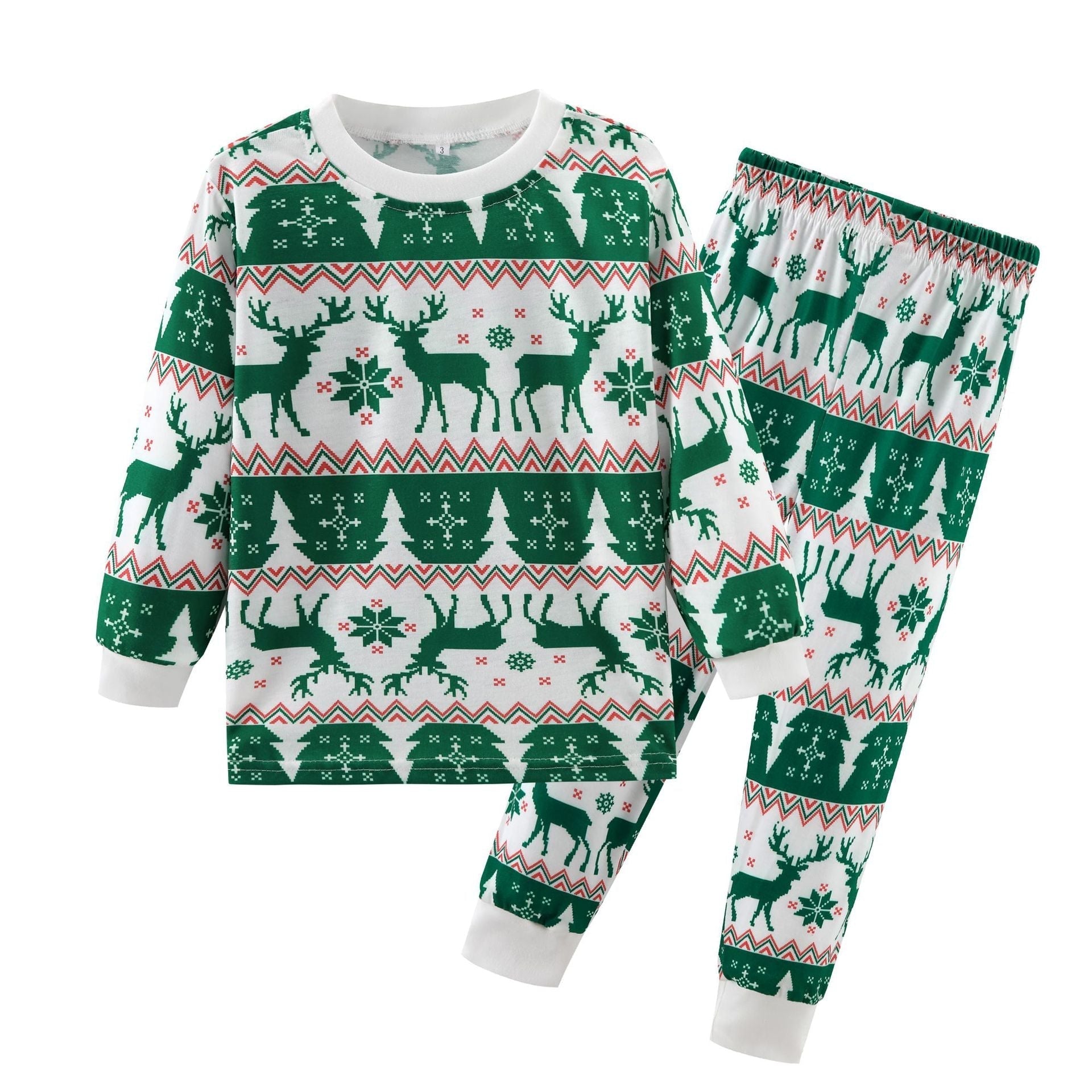 Green Christmas Elk Fmalily Matching Pajamas Sets