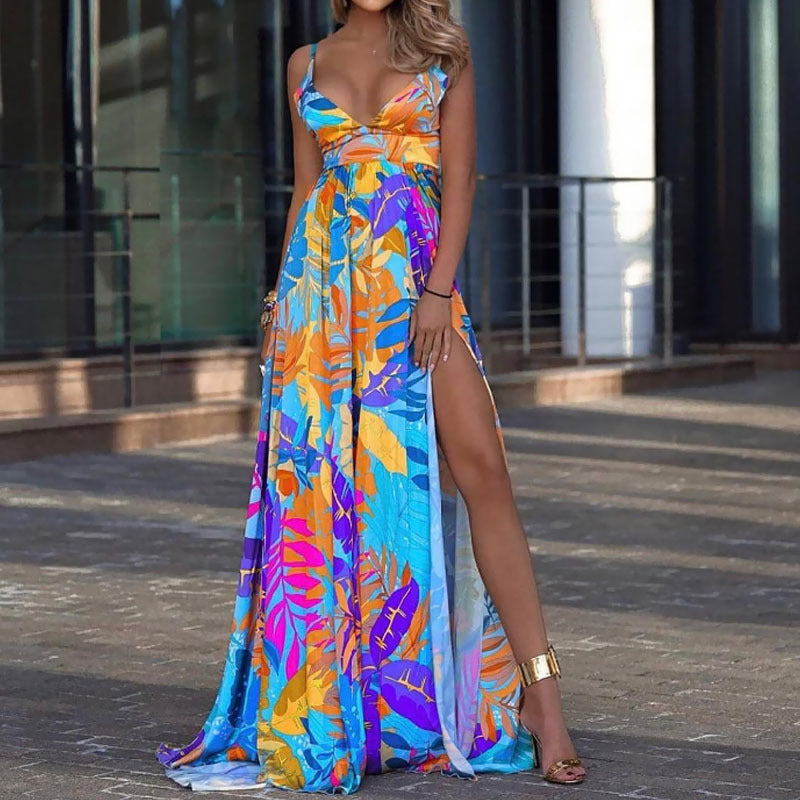 Spring Boho Off-Shoulder Maxi Dress – Four-Sided Stretch Sundress