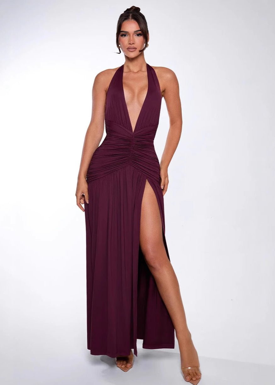 Amaranthine Halter Maxi Dress