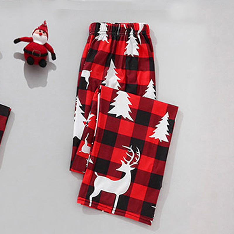 Red Plaid Christmas Tree Pattern Family Matching Pajamas Sets