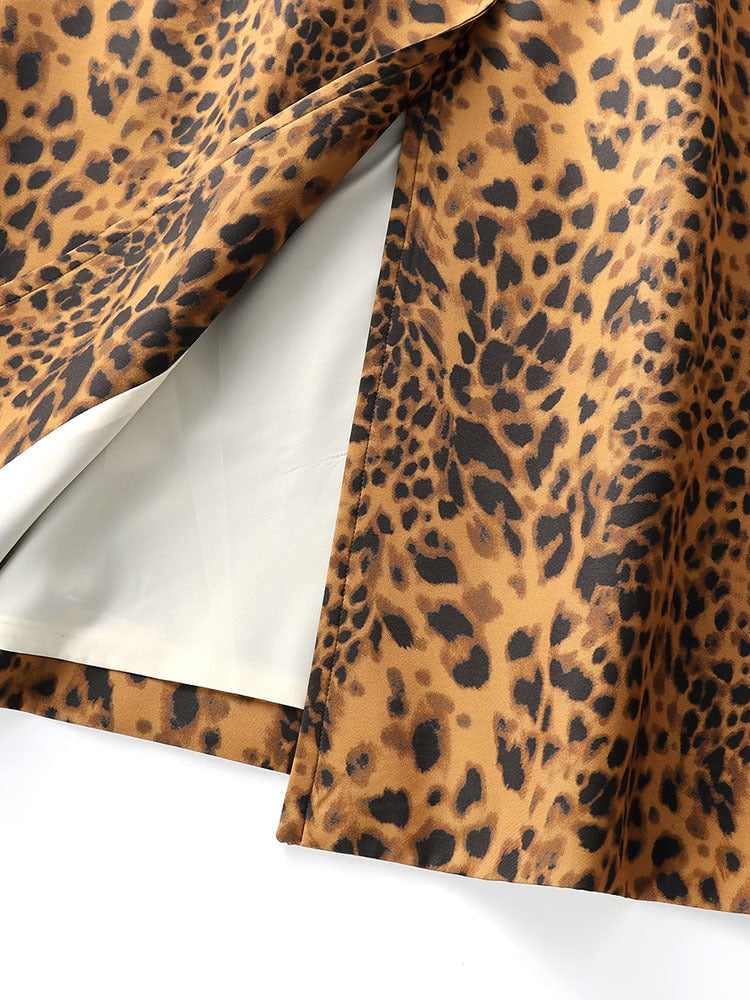 Irregular Leopard Print Coat