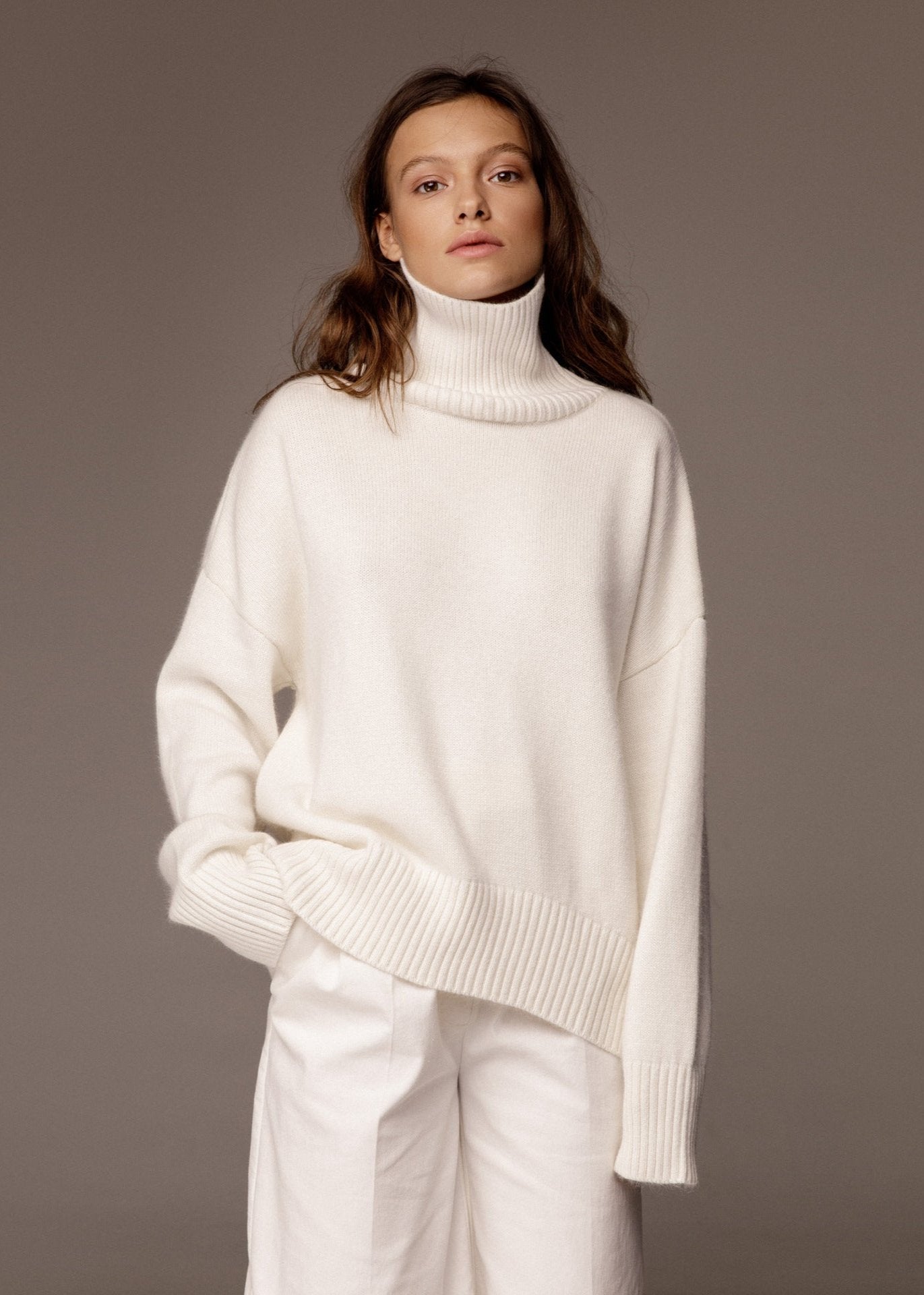 Luxe Ribbed Turtleneck Sweater