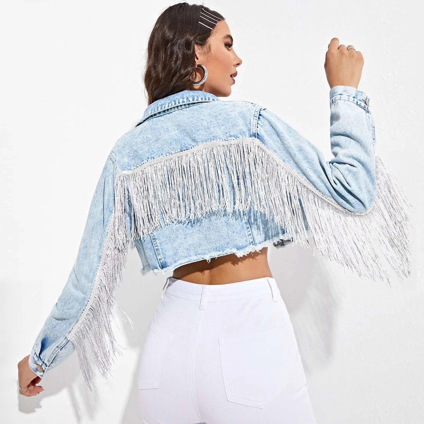 Denim Jacket Women Tassel Stitching Do the Old Cowboy Jacket Women