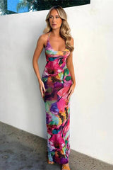 Aurora - Vibrant Halter Maxi Dress