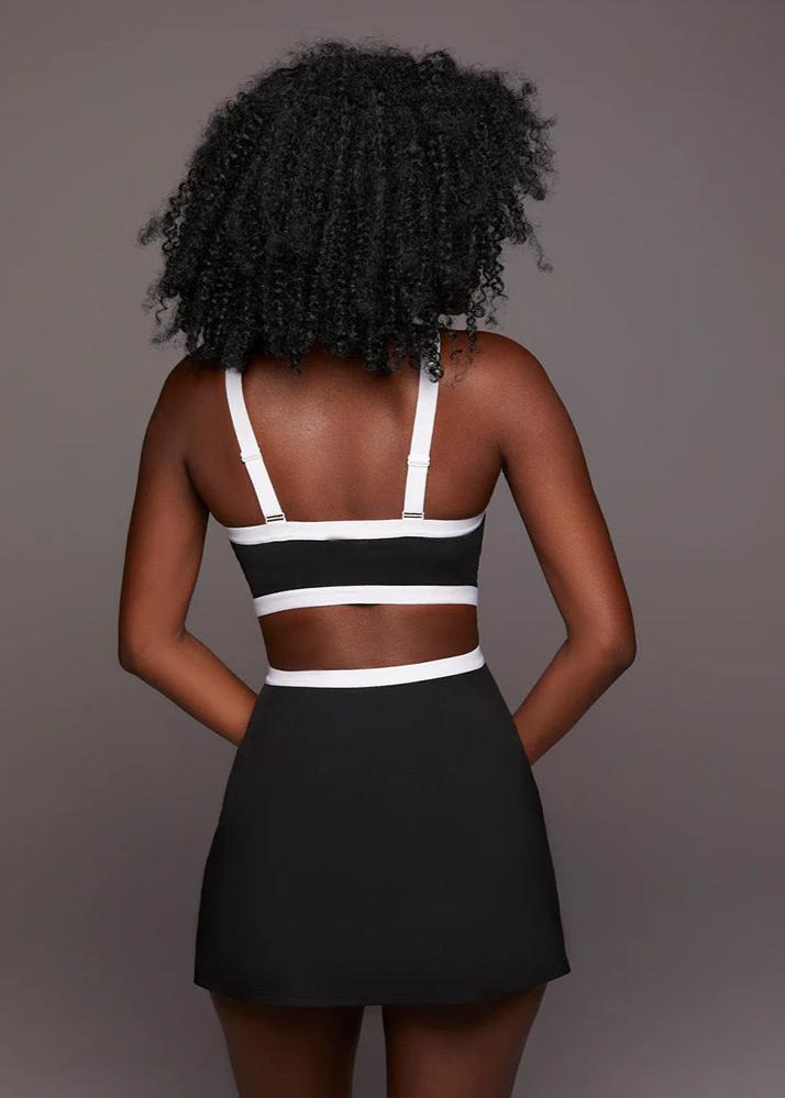 Contrast Strapped Cutout Mini Dress