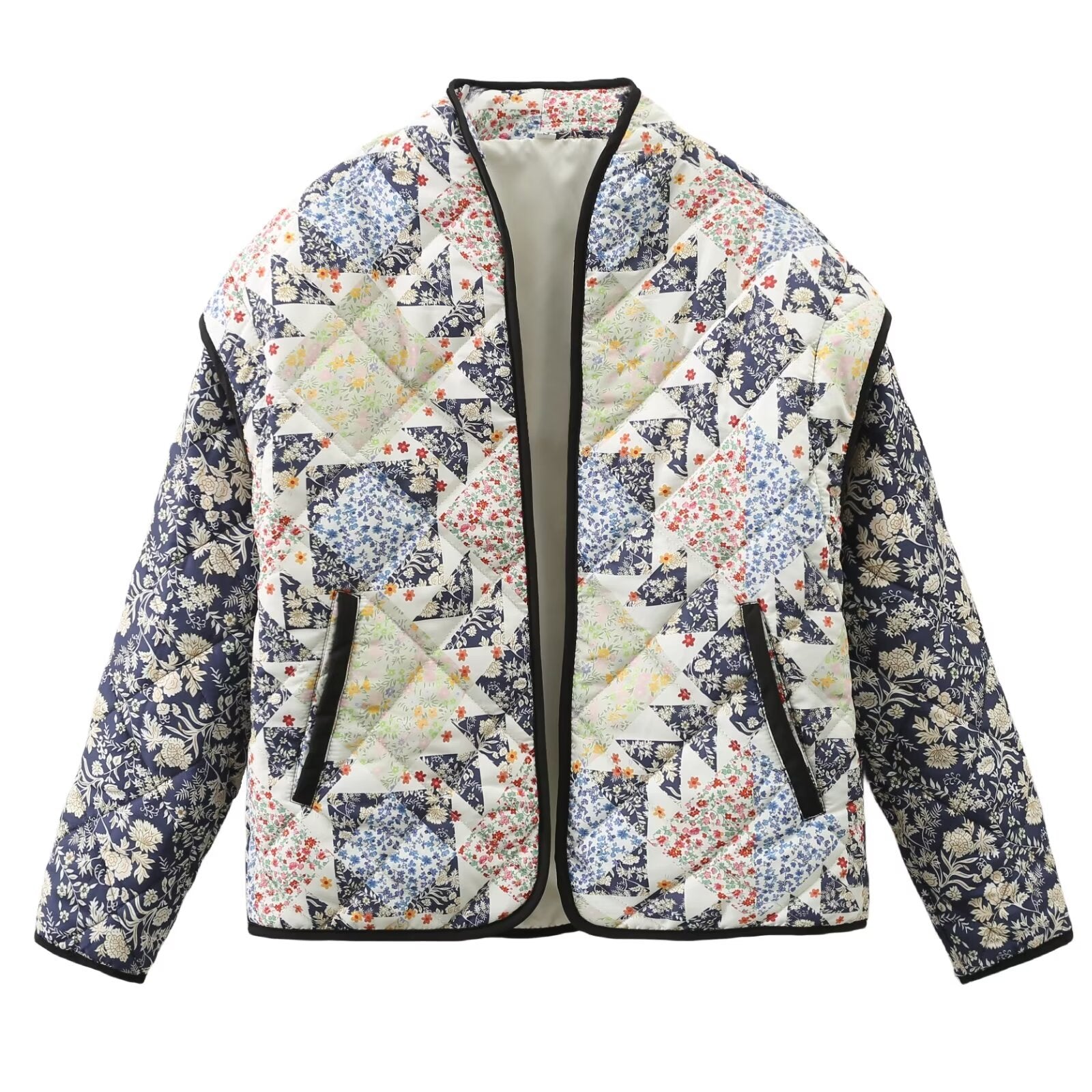 Printed Loose Quilted Jacket