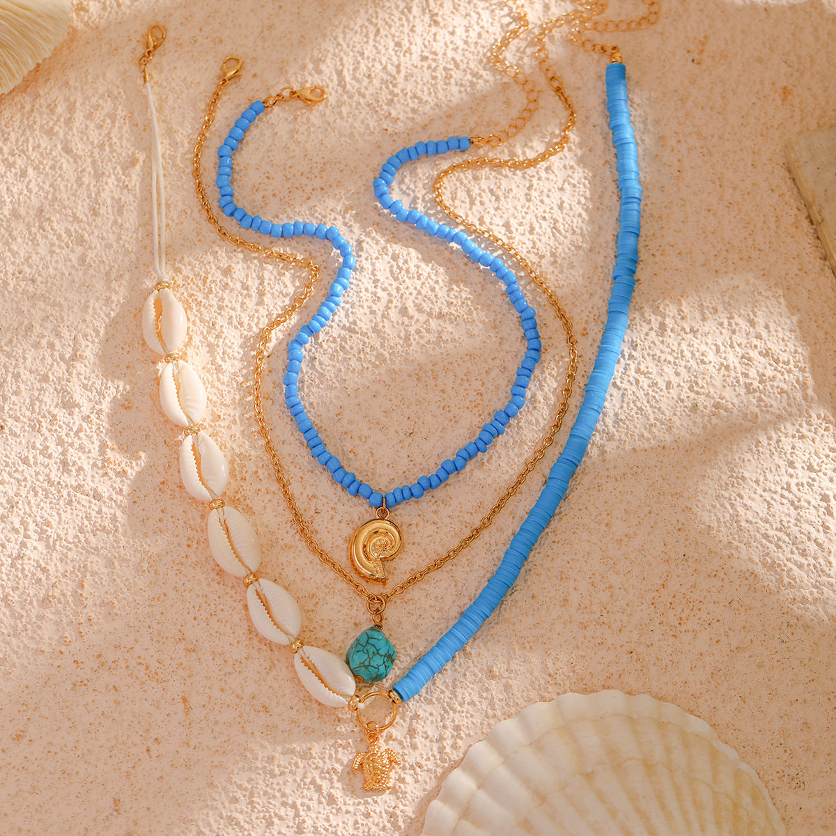 Shell Bead Multi-Layer Necklace