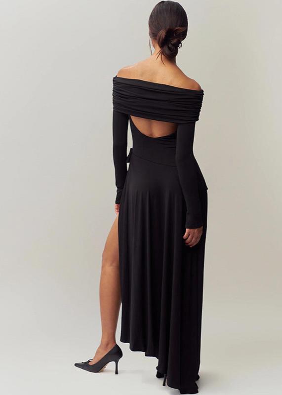 Ruby Elegance Off-Shoulder Gown