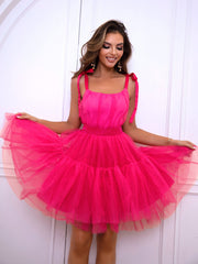 Tube Top Mesh Graceful Bow Pettiskirt Dress