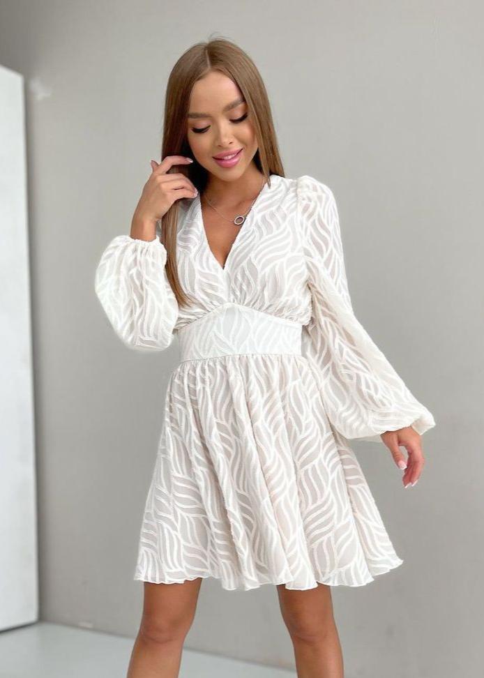 Textured Flare Sleeve Mini Dress