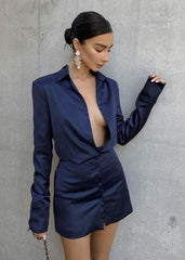 Midnight Luxe Satin Mini Dress