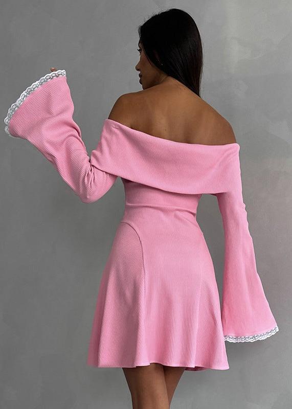 Elegant Off-Shoulder Flared Sleeve Dress