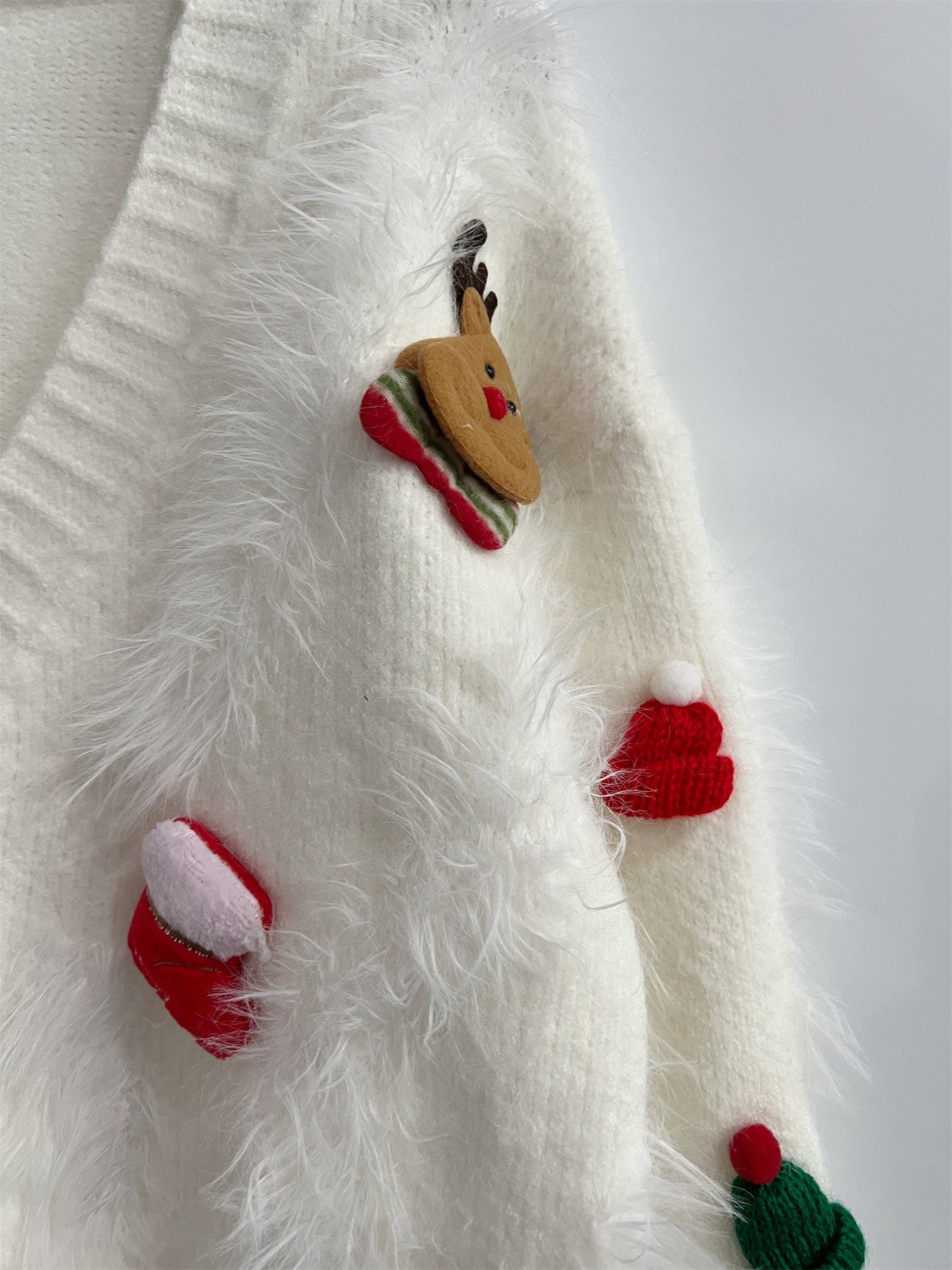 Christmas Elements Fluffy Knit Cardigan