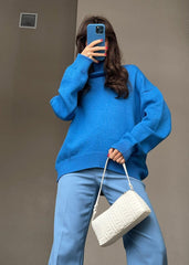 Classic High-Neck Knit Sweater