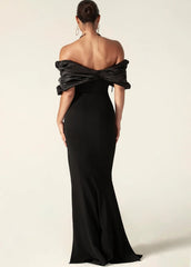 Luxe Off-Shoulder Satin Evening Gown