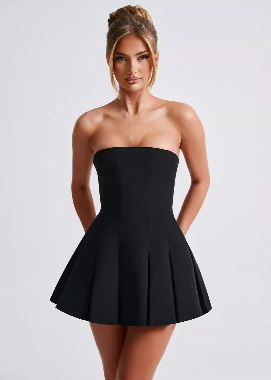 Elenor Strapless Pleated Mini Dress