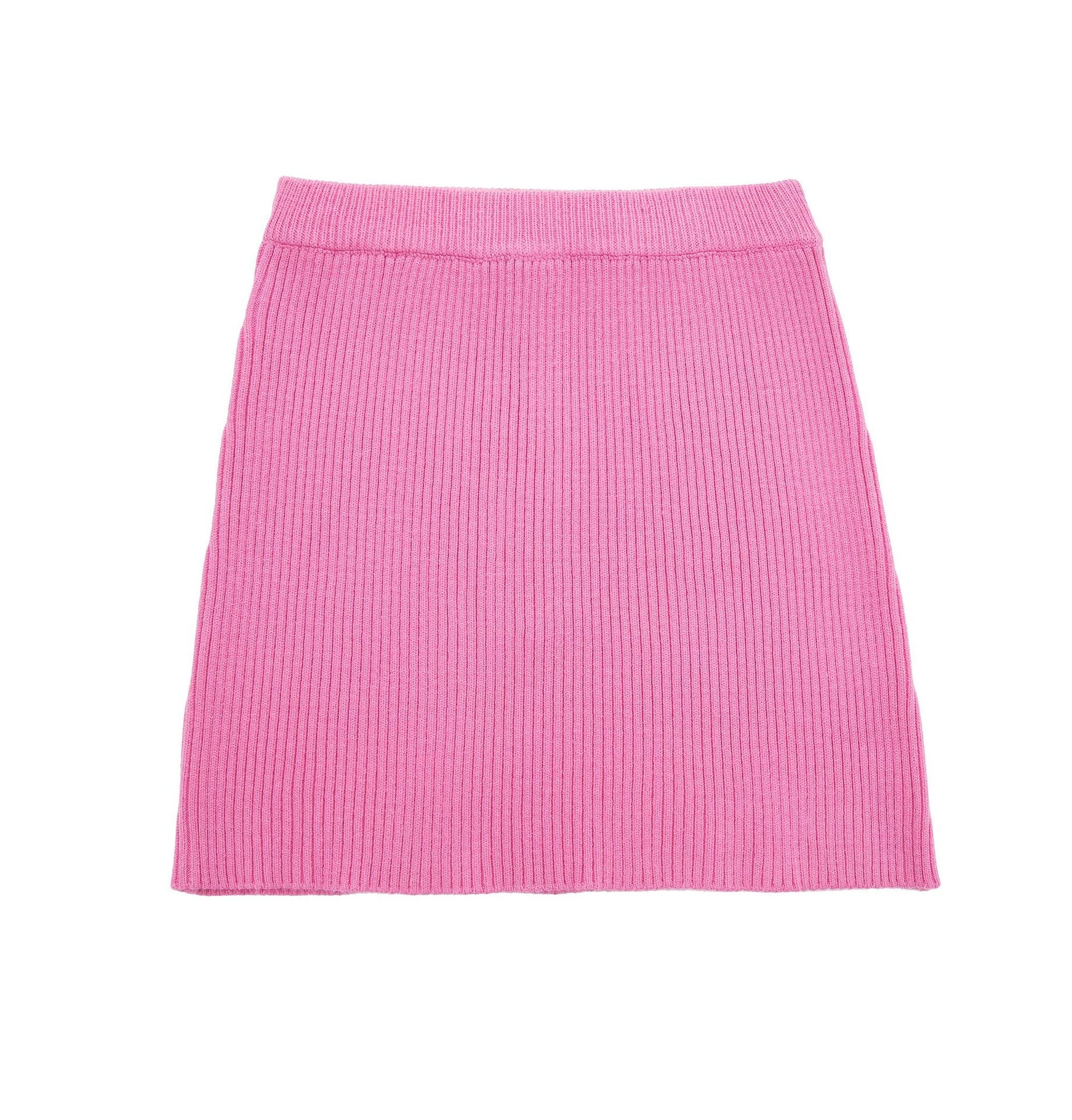 Autumn Stand Collar Knitwear Knitted Mini Skirt