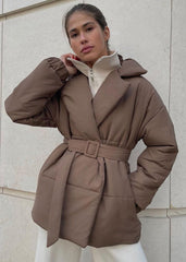 Belted Puffer Jacket - Sleek Winter Warmth