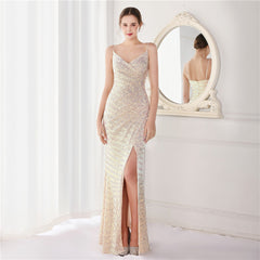 Sequined Fishtail Formal Dress – Performance Cocktail Evening Dress